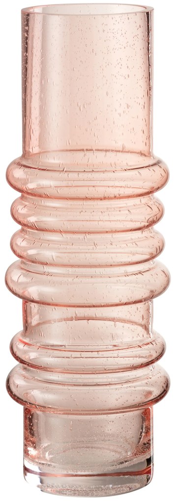 Lososová sklenená váza Band salmon - Ø8*29 cm