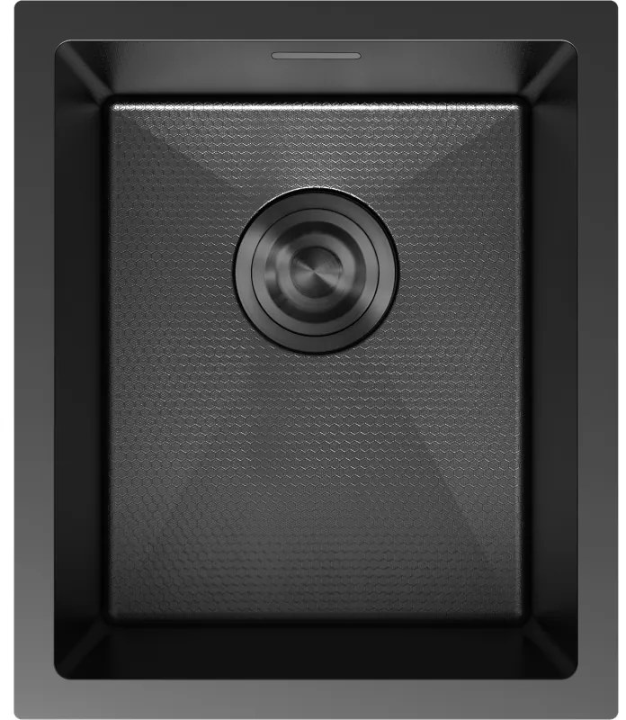 Mexen Trixo, 1-komorový nerezový drez 370 x 440 mm, čierna, vzor voština, 6412371000-70HC