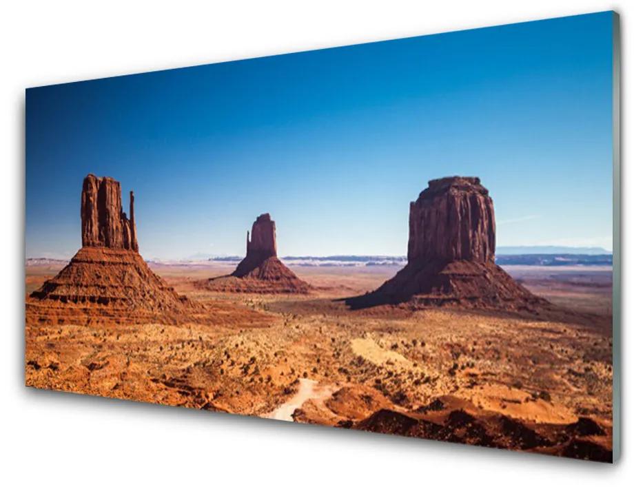 Skleneny obraz Púšť hory príroda 100x50 cm