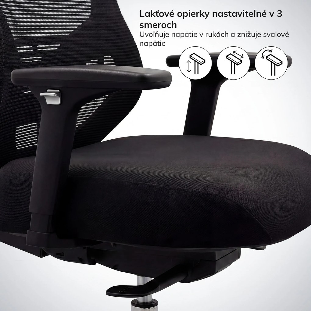 Ergonomická kancelárska stolička so sieťovinou čierna AXIS