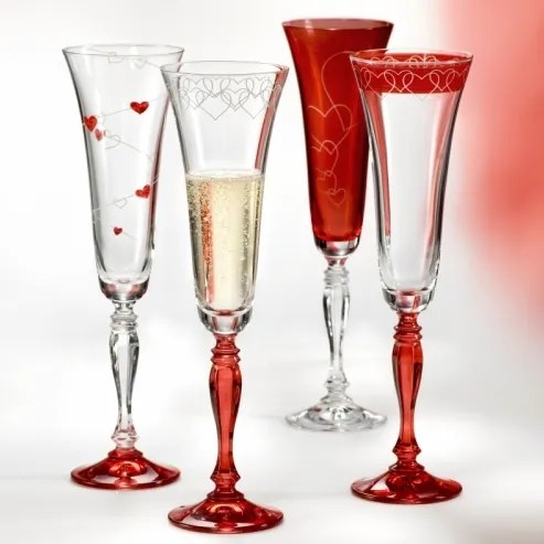 Crystalex Poháre na šumivé víno Victoria 1LOVE 180 ml, 2 ks