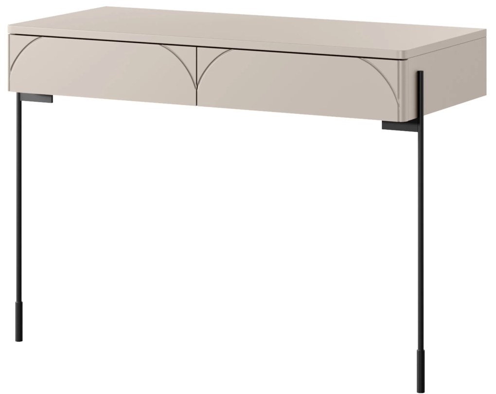 Toaletný stolík Sonatia 100 cm s dvoma zásuvkami - kašmír