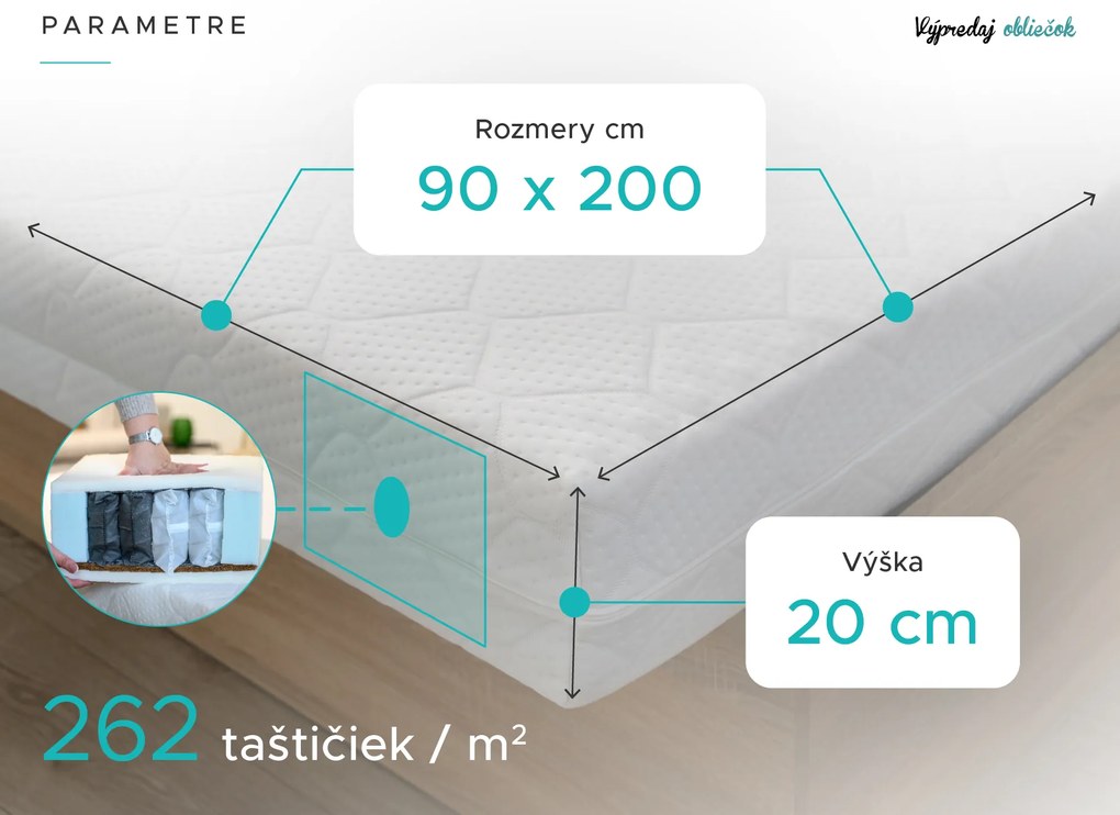 Kokosový matrac COCO MAXI 20 cm 90 x 200 cm Ochrana matraca: BEZ chrániče matraca