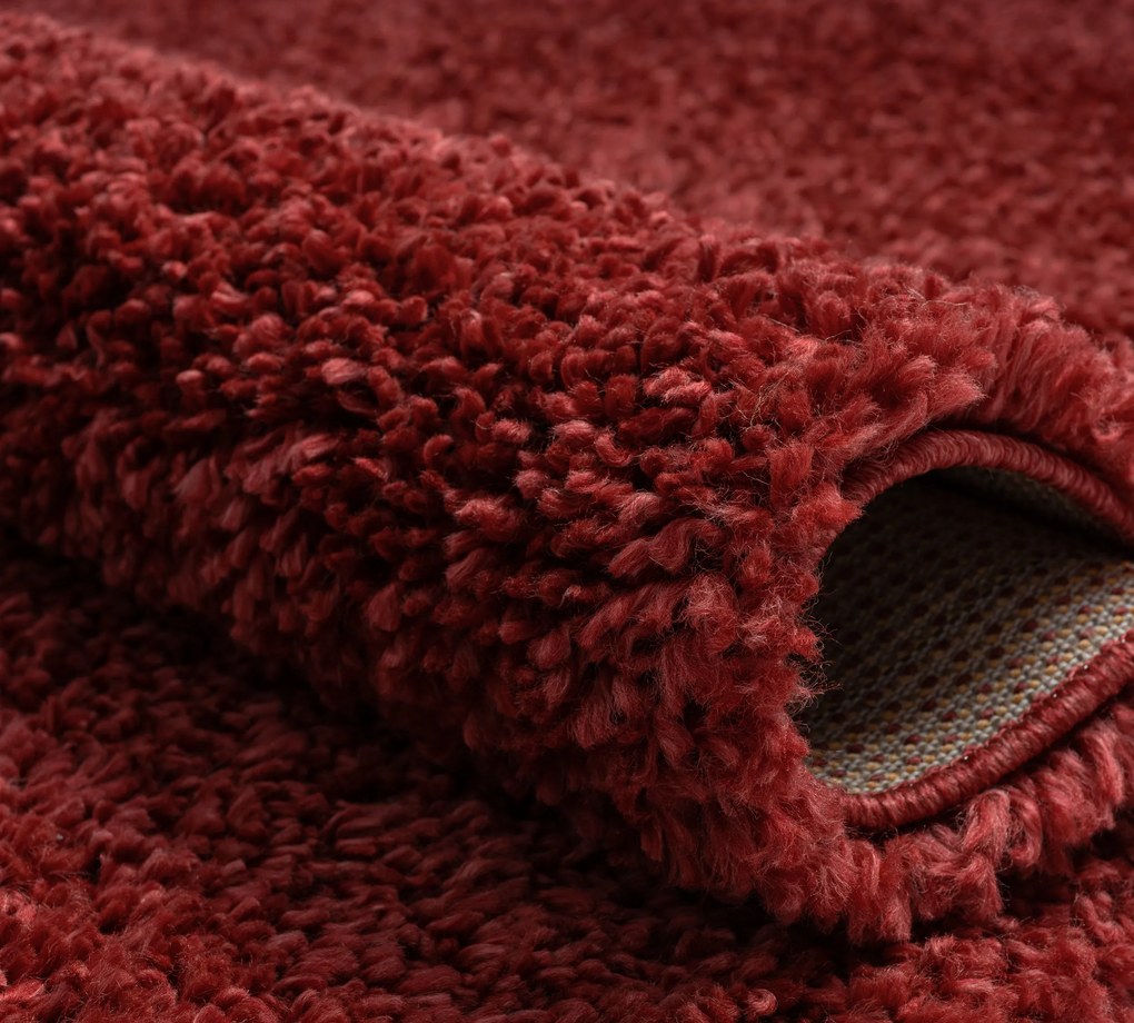 My Flair, Behúň My Shaggy weinrot, 80x250, červená, chodba / predsieň