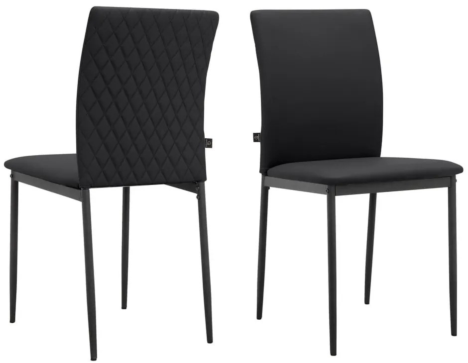 Čierne jedálenské stoličky z imitácie kože v súprave 2 ks Pavia – Støraa