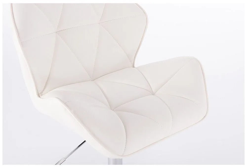 LuxuryForm DESIGN Barová stolička MILANO na striebornom tanieri - biela