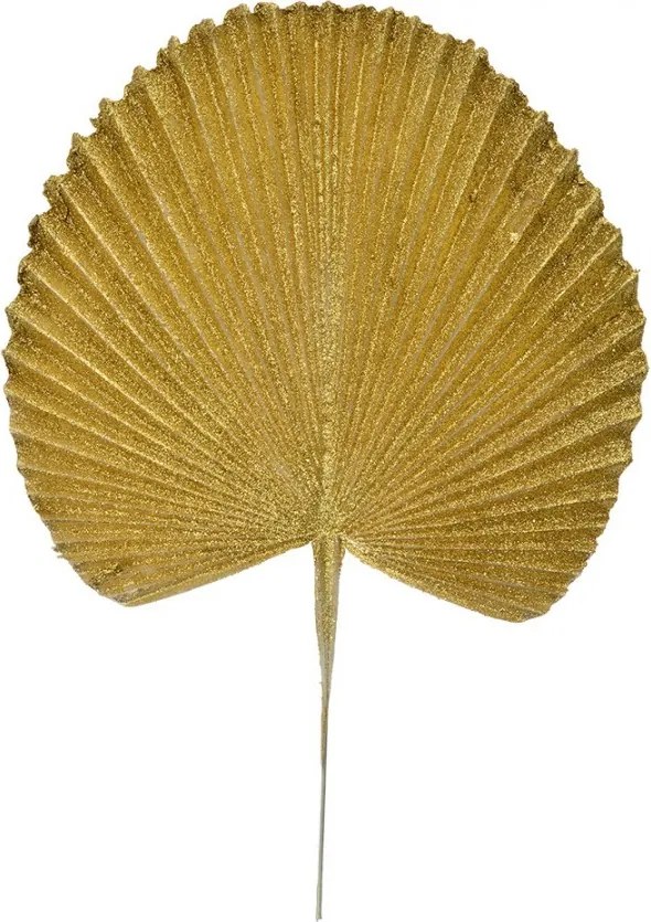 Zlatá vianočná umelá trblietavá dekorácia list - 25*1*36 cm