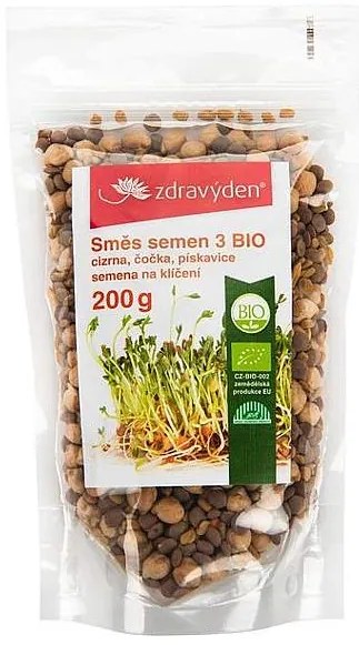 Zdravý deň BIO semená na klíčenie - cícer, šošovica, senovka 200g