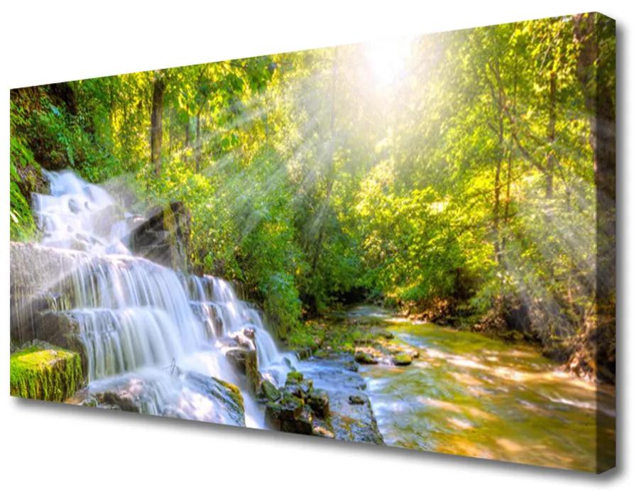 Obraz na plátne Vodopád les príroda 140x70 cm