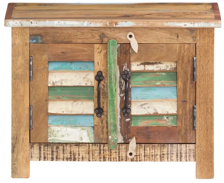 furniture-nabytek.cz - Masivní lavička Wakefield z recyklovaného dřeva, lakovaná, vícebarevná
