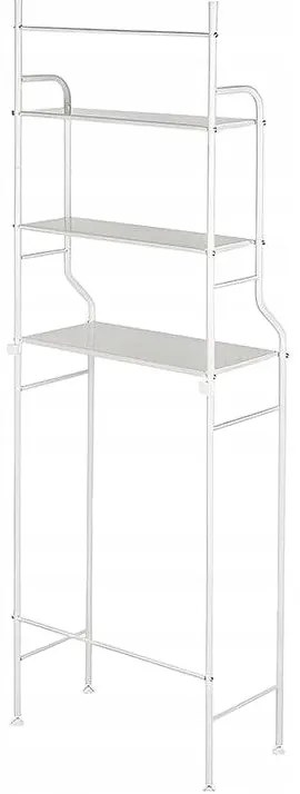 VERK GROUP Koupelnový regál nad pračku se 3 policemi, bílý, 153 x 65 x 25 cm
