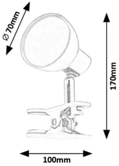 Rabalux 1481 - LED Lampa s klipom NOAH LED/5W/230V