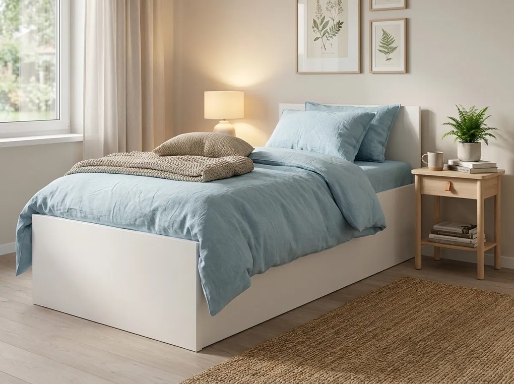 Posteľ SOFIA 80 x 200 cm, biela Rošt: Bez roštu, Matrac: Matrac COCO MAXI 20 cm