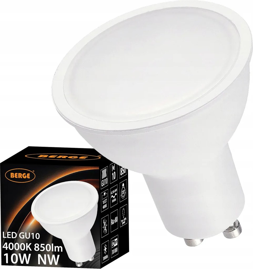 LED žiarovka Gu10 10W 800lm Neutrálna farba 4000K