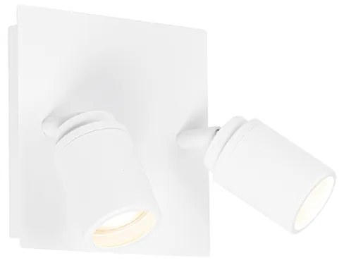Inteligentné kúpeľňové bodové svietidlo biele štvorcové 2-svetelné IP44 vrátane 2 Wifi GU10 50mm - Ducha