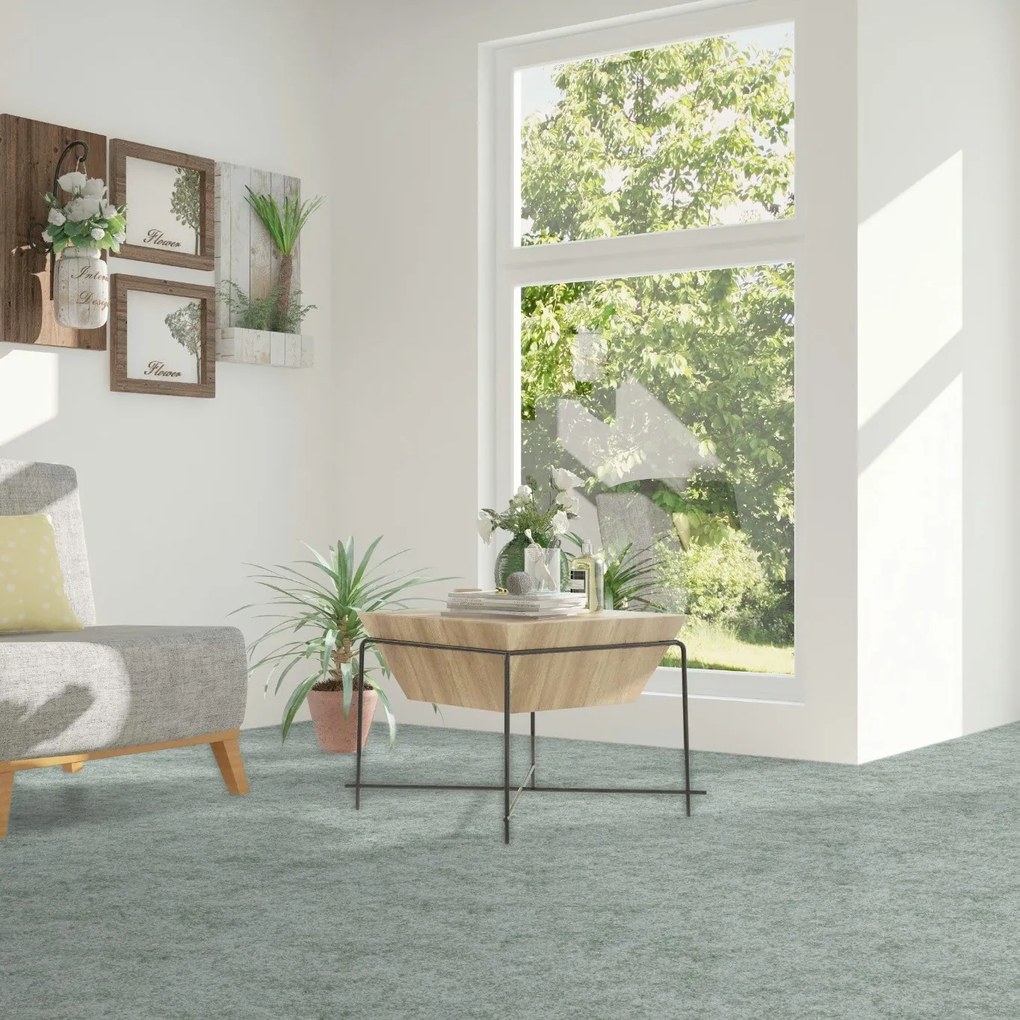 Spoltex, Metrážny koberec Milano 24 zelený, na mieru, šíře 4m, zelená, filc, detská izba