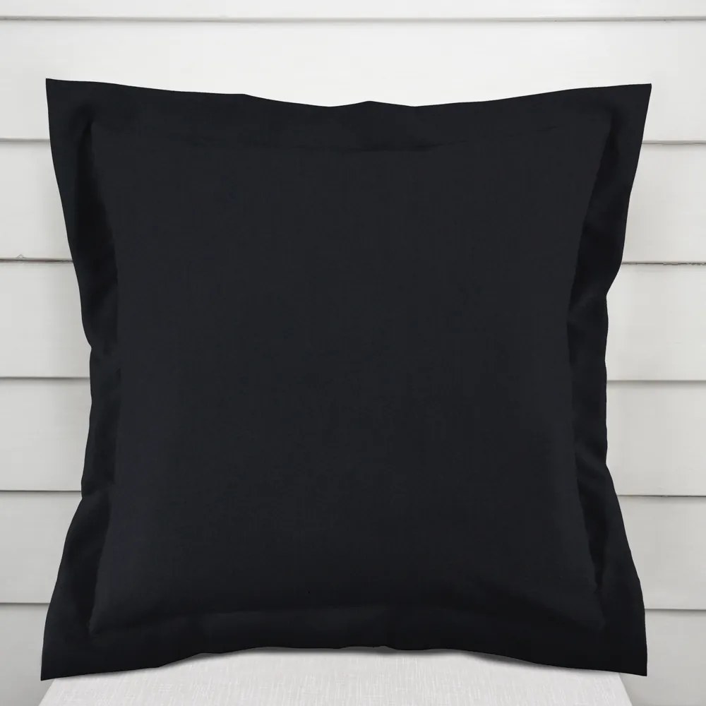 Biante Bavlnená saténová obliečka na vankúš s lemom ST-019 Čierna 30 x 50 cm