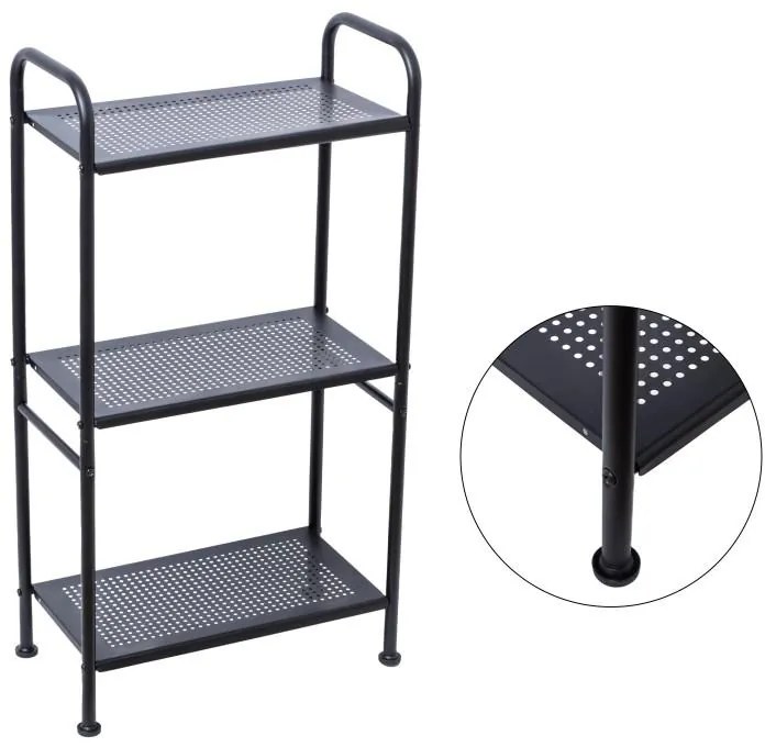 Erga Miki, 3-policový regál 405x210x770, čierna matná, ERG-YKA-P.MIKI-3