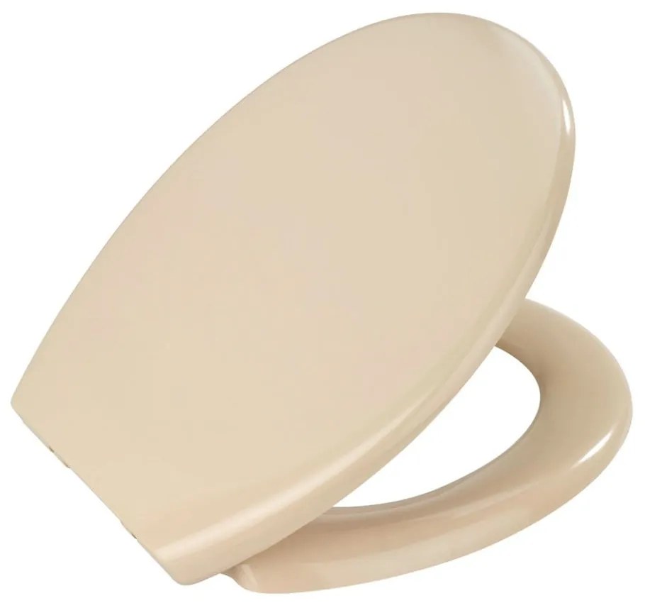 Svetloružové WC sedadlo s jednoduchým zatváraním Wenko Premium Ottana, 45,2 × 37,6 cm