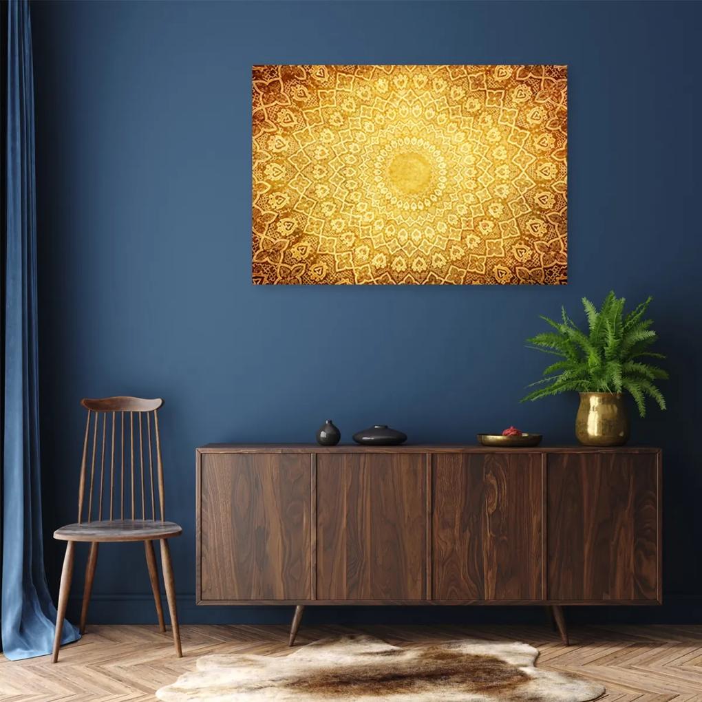 Obraz na plátně, Zlatá mandala abstrakce - 90x60 cm