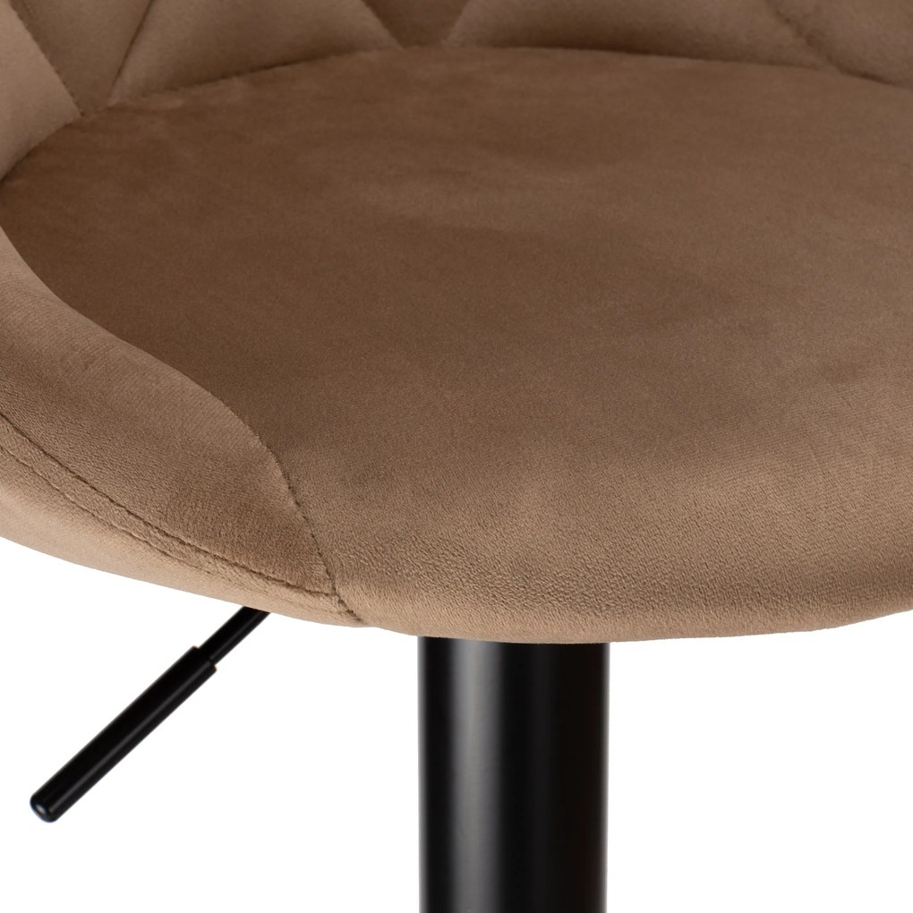 Barová stolička CYDRO BLACK s výškovým nastavením mokka hnedá