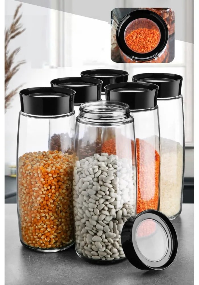 Sklenené dózy v súprave 6 ks na potraviny – Hermia