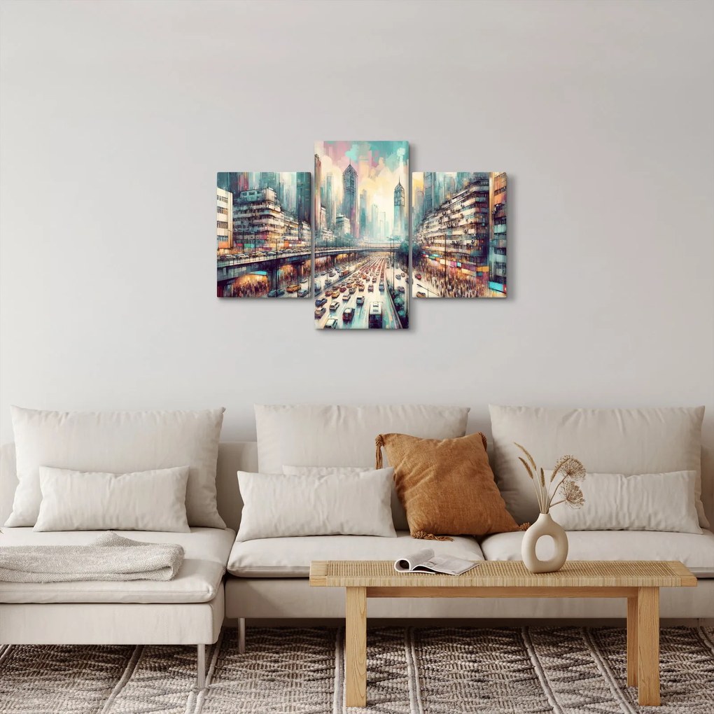 Obraz - Život veľkomesta (90x60 cm)