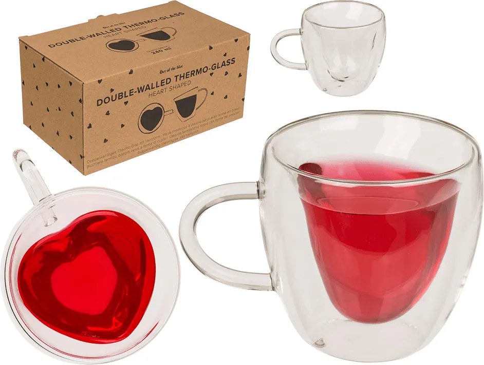 GiftyCity Dvojstenný termohrnček Srdce, sada 2 ks