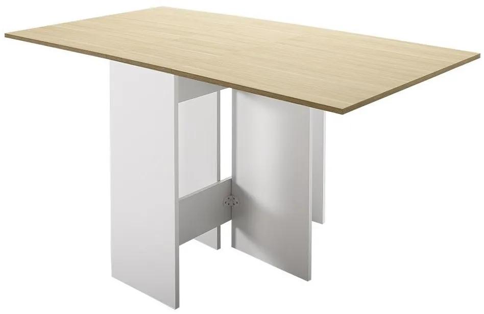 Adore Furniture Skladací jedálenský stôl 75x140 cm hnedá/biela AD0049