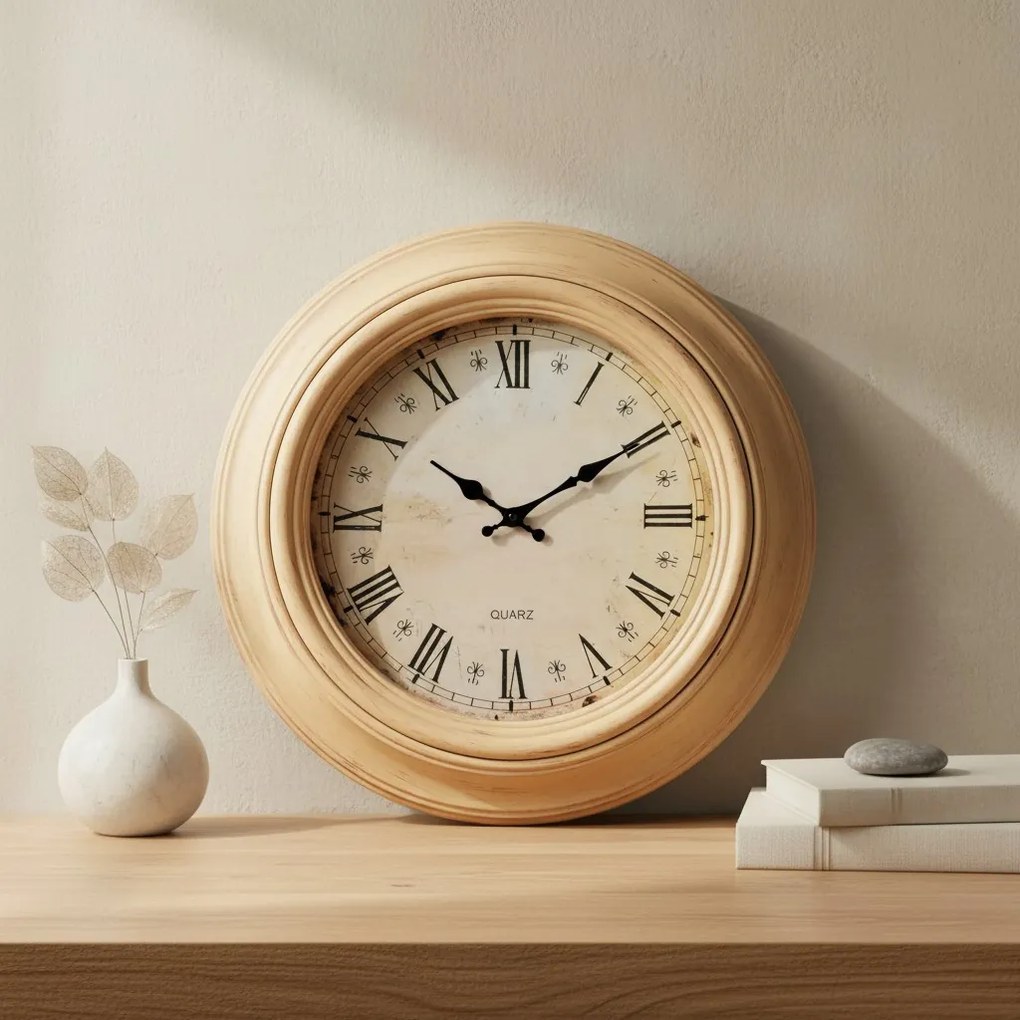 Nástenné hodiny ZEGA 50 cm svetlohnedé