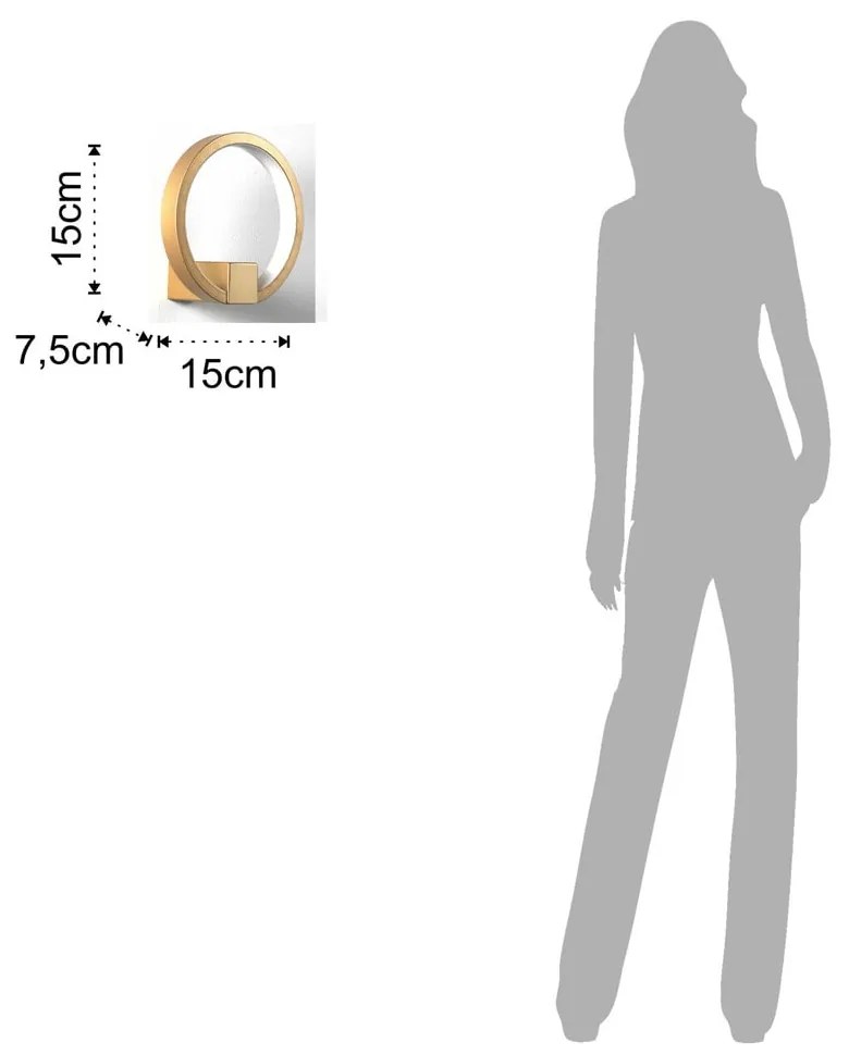 Nástenné svietidlo v zlatej farbe Tomasucci Ring, ø 15 cm