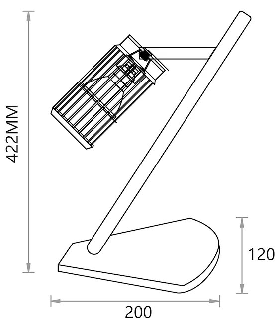 Stolná lampa Vertical, 1x čierne kovové tienidlo, b