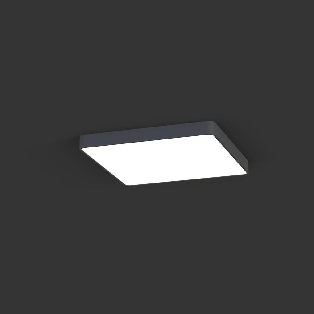 NOWODVORSKI Stropné prisadené osvetlenie SOFT LED, 5xT8, 11W, 63x63cm, hranaté, grafit