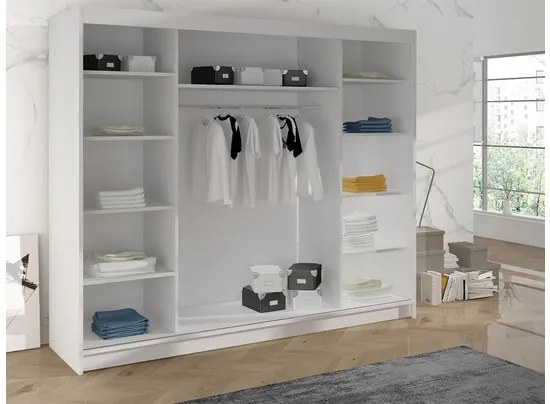 Šatníková skriňa s posuvnými dverami Geneva VI, Farby: biely / dub artisan