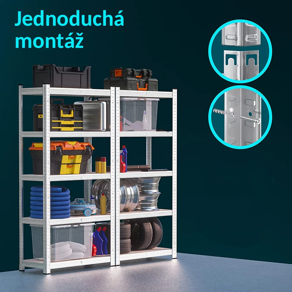 Monzana Skladový regál s vysokou nosnosťou 180 x 90 x 40 cm 875 kg
