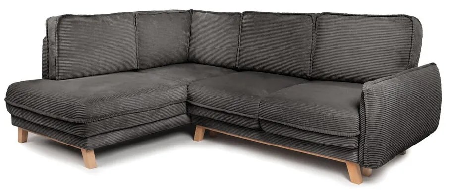 Sivá menčestrová rozkladacia rohová pohovka (ľavý roh) Tori – Bonami Selection