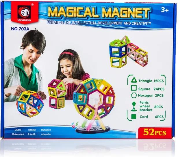 KIK Magnetická stavebnica Magical Magnet 52 dielov, KX9681
