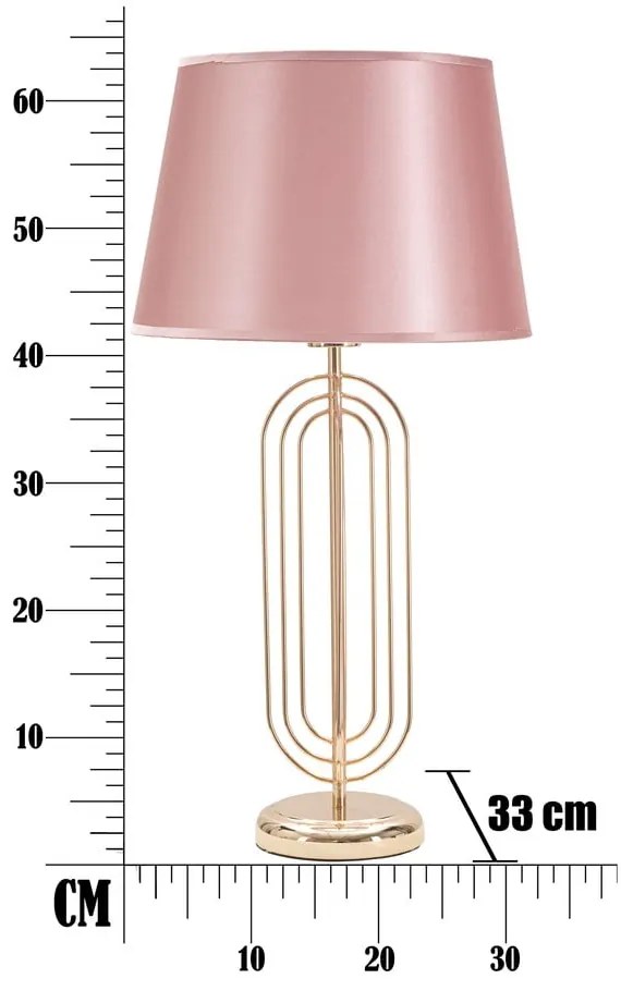 Ružová stolová lampa Mauro Ferretti Krista, výška 64 cm