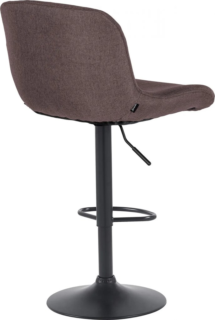 Barová stolička Solon - látka, čierny rám - tmavo hnedá
