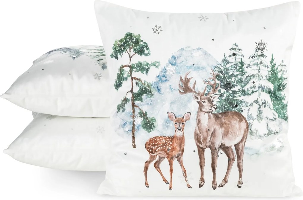 VIANOČNÁ DEKORAČNÁ OBLIEČKA NA VANKÚŠ POLAR1 45X45 CM VZOROVANÁ