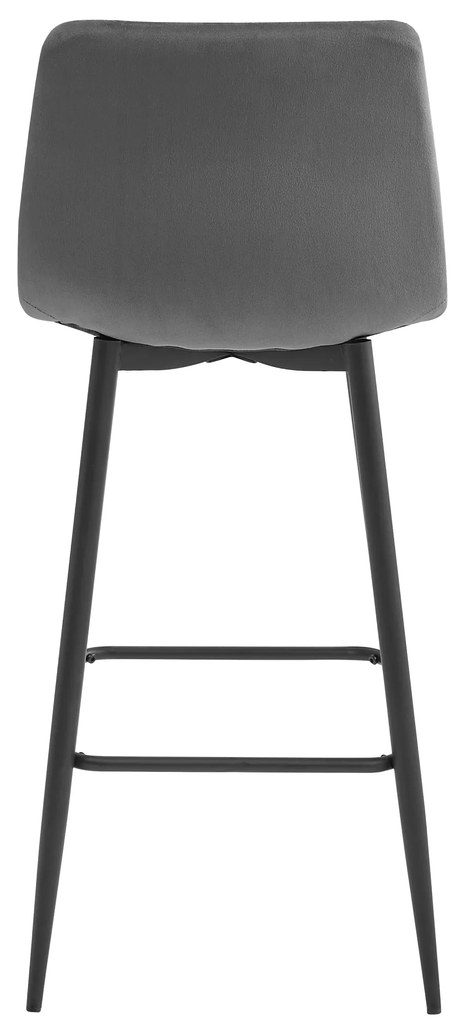 Barová stolička ARCETO - tmavosivý zamat / čierne nohy