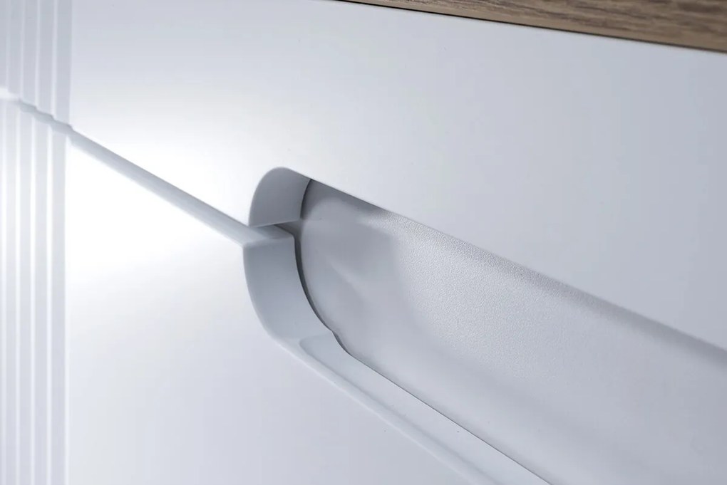 Kúpeľňová zostava Fiji Pati so zápustnými umývadlami, skrinkami a zrkadlami 120 cm biela/dub coast evoke