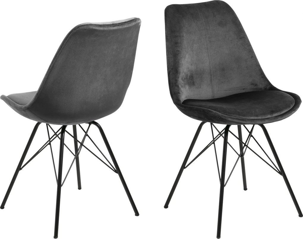 Bighome - Jedálenská stolička ERIS, tmavošedá, čierna