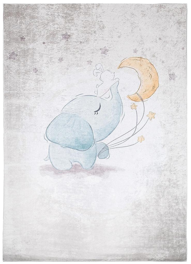 Detský koberec s motívom sloníka s mesiacom