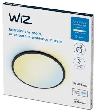 WiZ - LED Stmievateľné stropné svietidlo SUPERSLIM LED/22W/230V čierna Wi-Fi