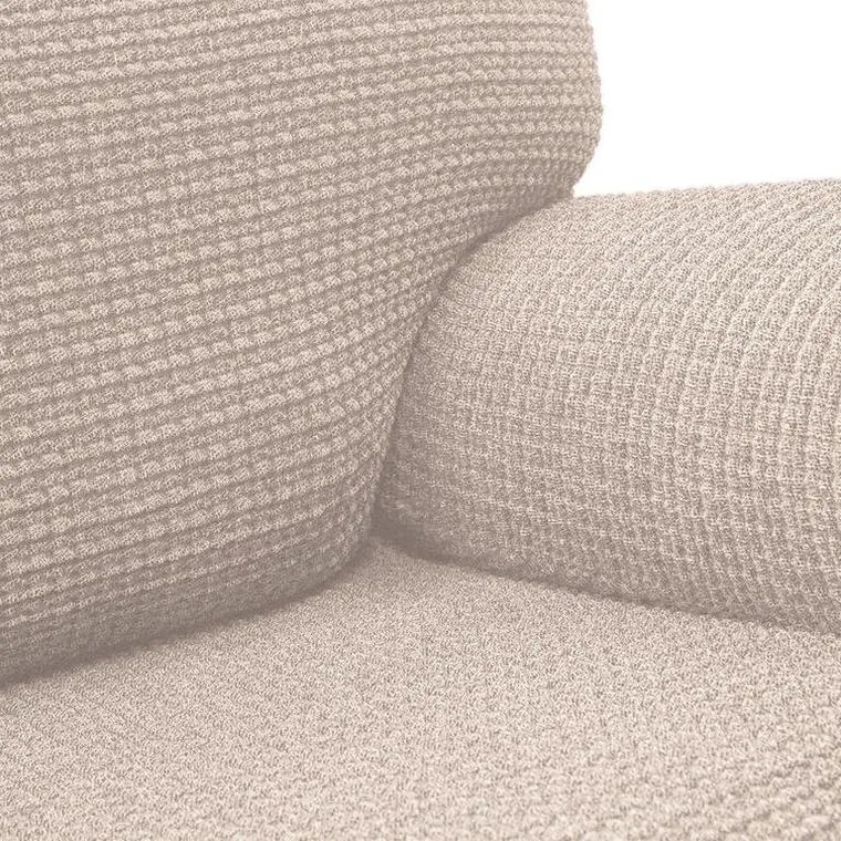 Super strečové poťahy RUBINIA smotanová kreslo ušiak (š. 70 - 95 cm)