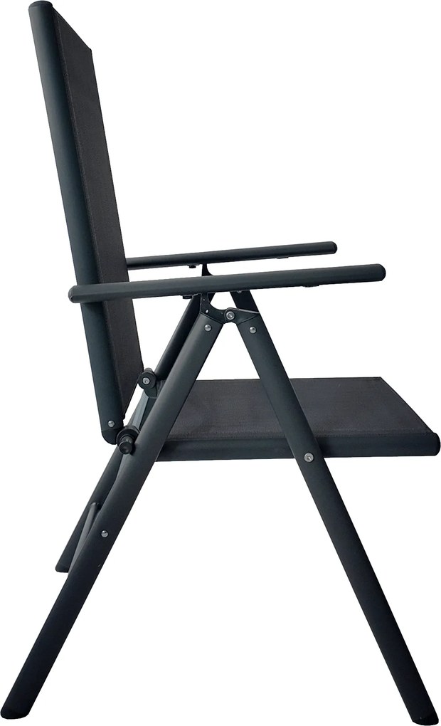 TRENDIE Záhradné stoličky s polohovateľným operadlom sada 2ks sivé