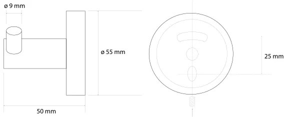 Sapho - Dvojitý nástenný háčik X-ROUND 5,5x5 cm zlatý