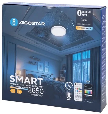 Aigostar - LED Kúpeľňové stropné svietidlo LED/24W/230V IP44 + diaľkové ovládanie