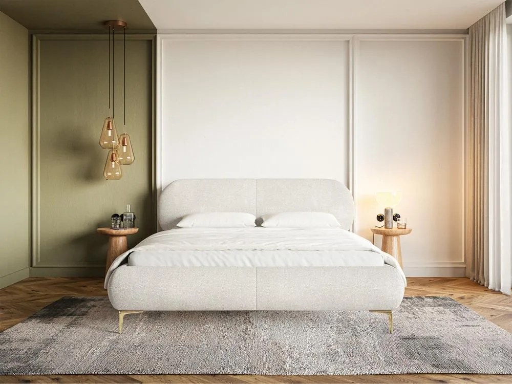 Manželská posteľ 140 cm Octave 140B (s roštom) (krémová + zlatá). Akcia -18%. Vlastná spoľahlivá doprava až k Vám domov. 1099957